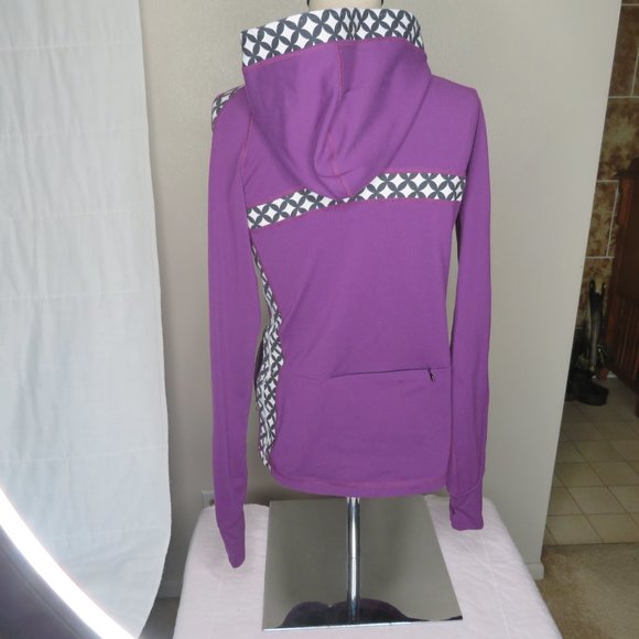 Women's One Tooth Full Zip Hoodie with Pockets and Thumb Holes Size S/P - Picture 4 of 8